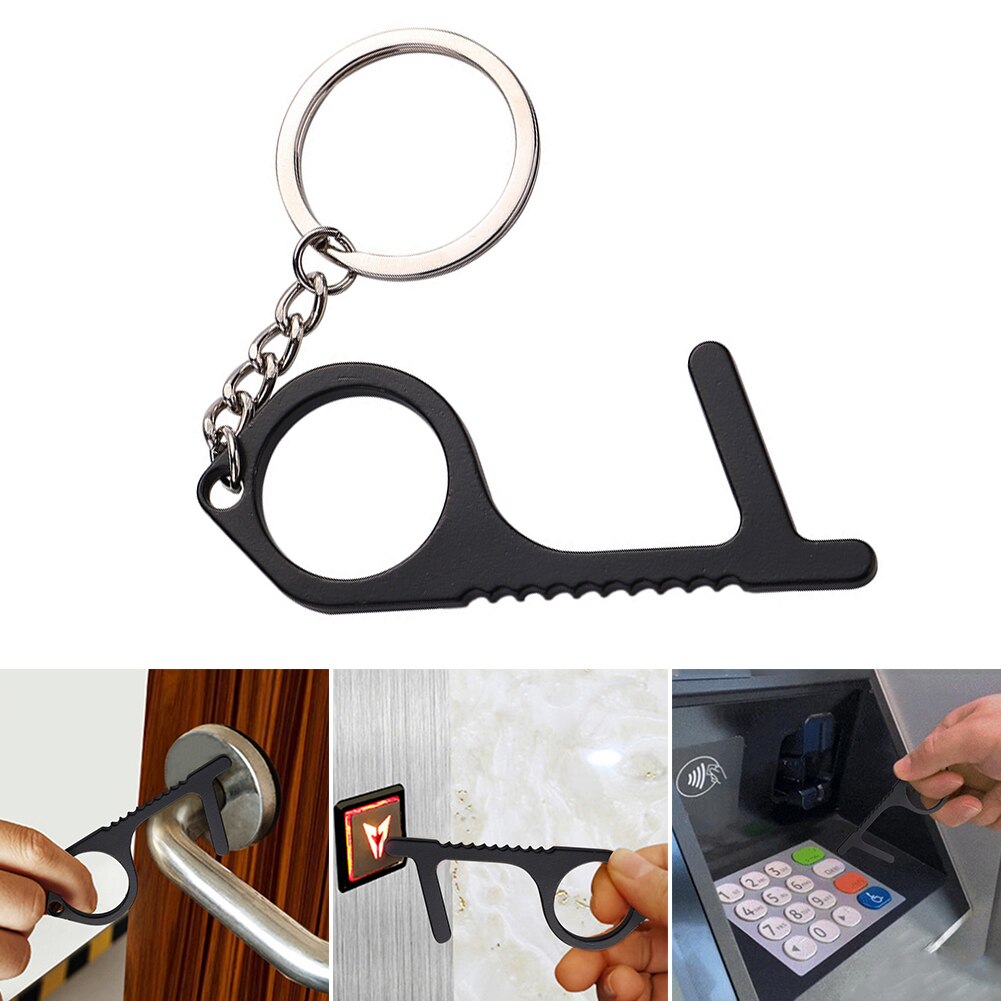 Non-contact Door Opener Multi Key Chain 1PCS Metal Press Button Tool Portable Outdoor Public Elevator Hygiene Touch Gadgets