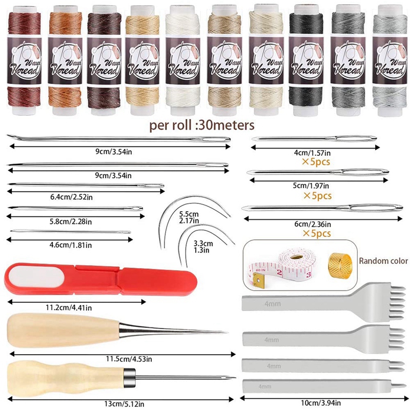 Leather Stitching Punch Sewing Kit Leather Craft Tools Kit With 4Mm Prong Hole Punch For Beginner Leather Repair Working