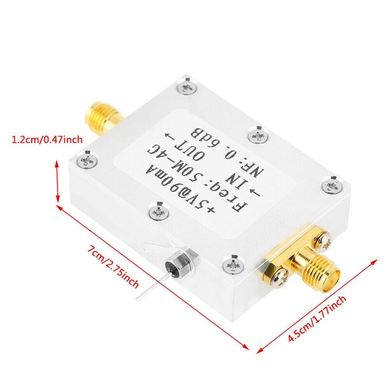 Faible bruit LNA 50M-4GHz NF = 0.6DB RF amplificateur FM HF VHF/UHF Ham Radio Module Radio -110DBm