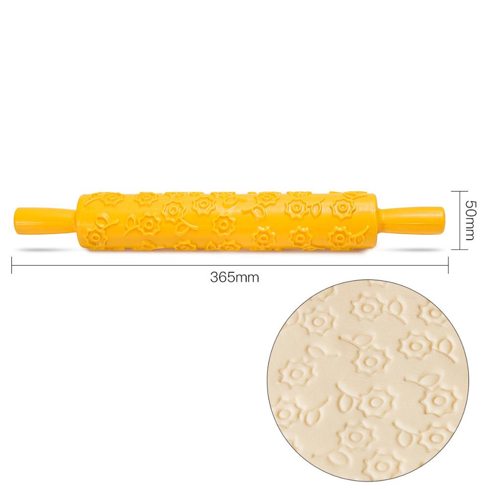 Pastic Non-stick Fondant Rolling Pin Embossing Cake Deeg Roller Decorating Cake Roller Ambachten DIY Bakken Keuken Gereedschap: 12