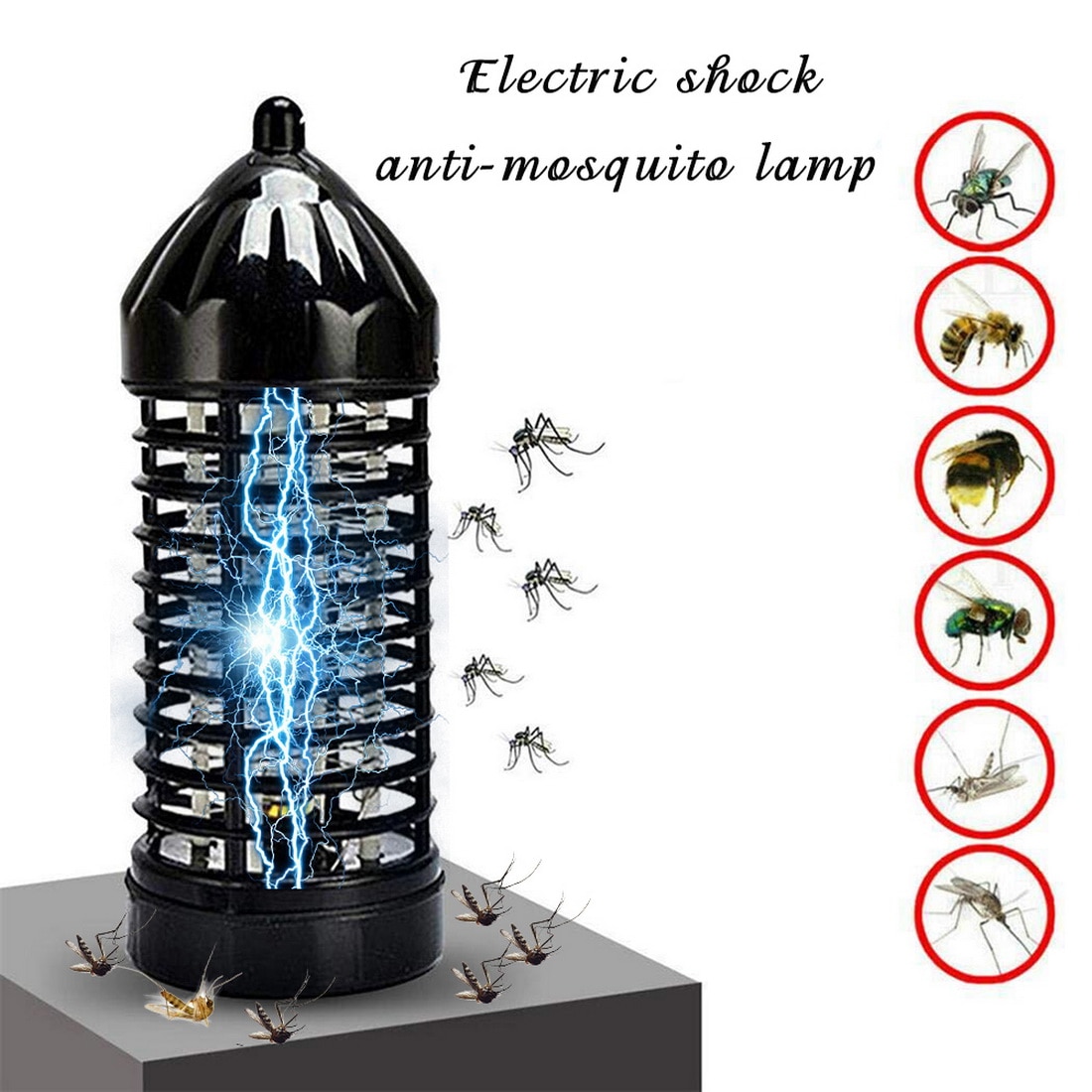 Elektronikk myggdreper ledet elektrisk insekt zapper lampe anti myggavstøtende eu&oss plugg elektronisk myggfelle morder  #1*