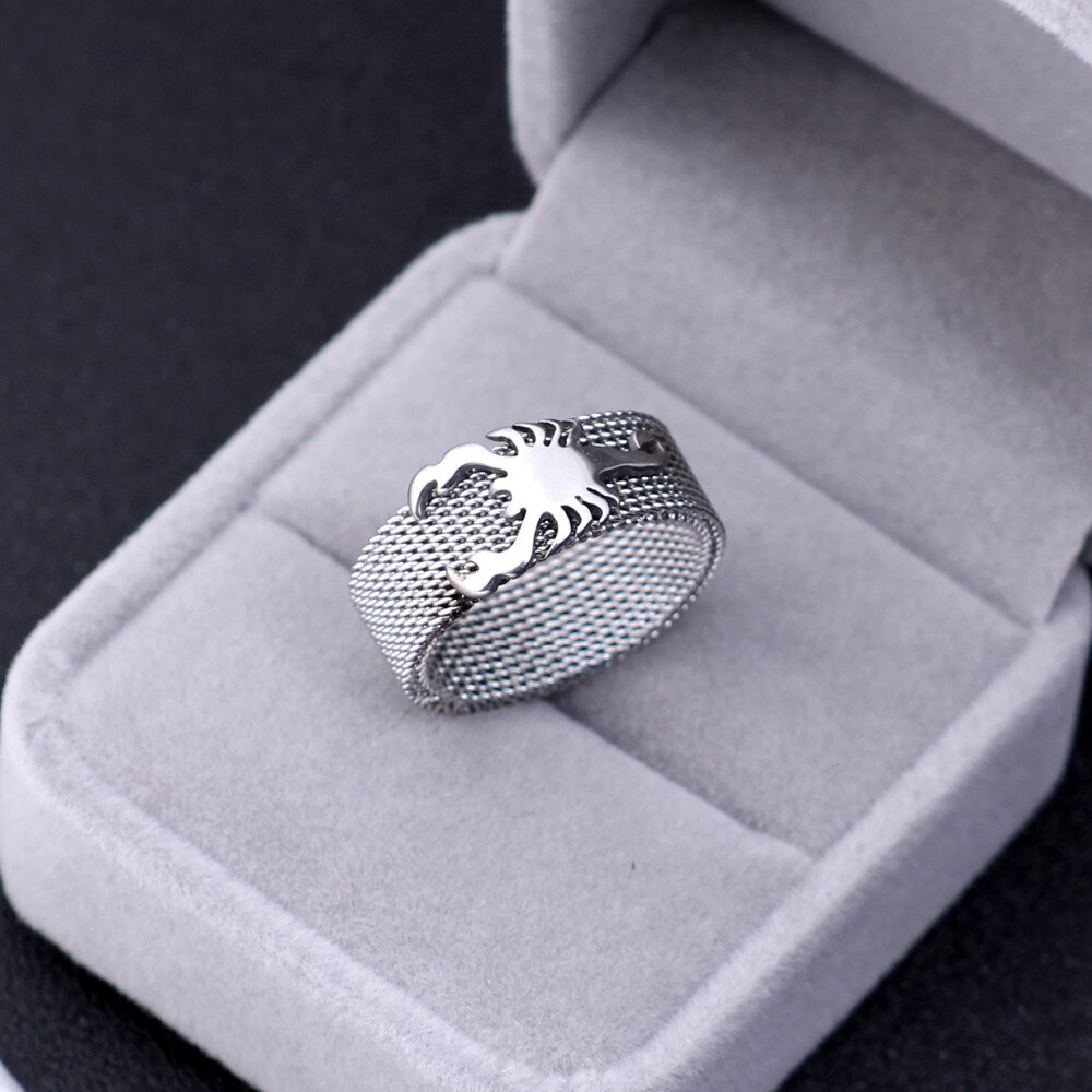 8mm Stainless Steel Scorpion Ring For Men and Women 316L Stainless Steel Charm Ring