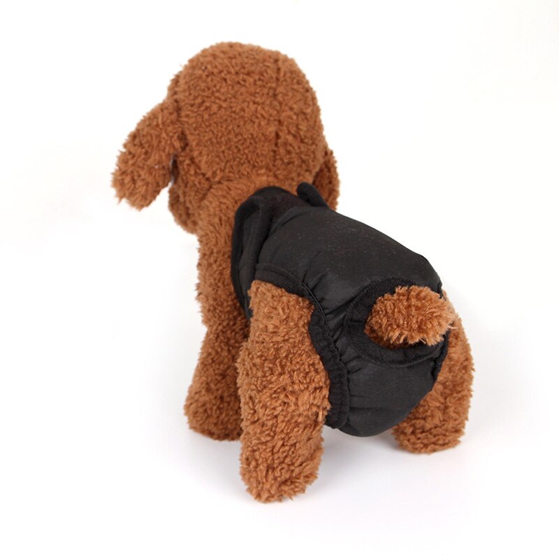 Hundblöja hona hane tvätt slitstark doggie blöjor byxor hund wraps doggy trosa husdjur underkläder sanitära kort fysiologisk y: Svart / L