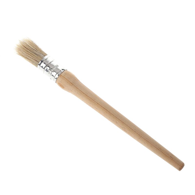 Tiza redondo largo de 20/25/30mm, pincel de cera para pintura de cerdas naturales, mango de madera, pintura, encerado, especialidad, brocha redonda para pintar
