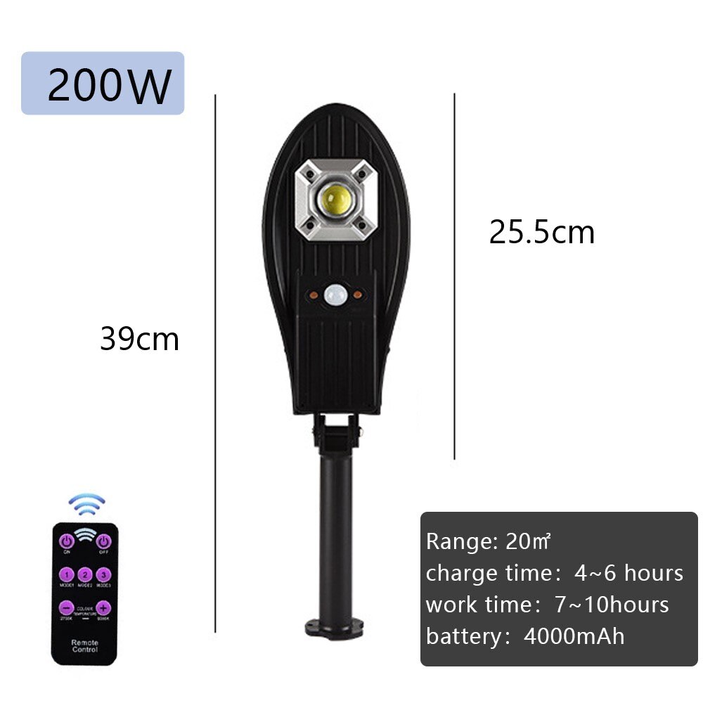 2000W Outdoor Solar Lamp Solar Powered Garden 160COB IP65 Waterproof Street Lights LED PIR Motion Sensor Yard Wall lamp: 200W-1COB