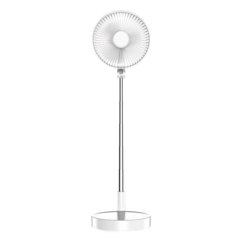Smart APP Remote Control Folding Telescopic Mini Portable Fan USB Rechargeable Desktop Floor Air Cooler Dormitory Bed Office Fan: white