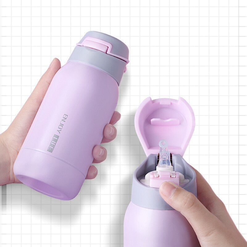 260ml / 450ml rostfri termosflaska med sugrör sporttermosflaska för barn bärbar termoshalm