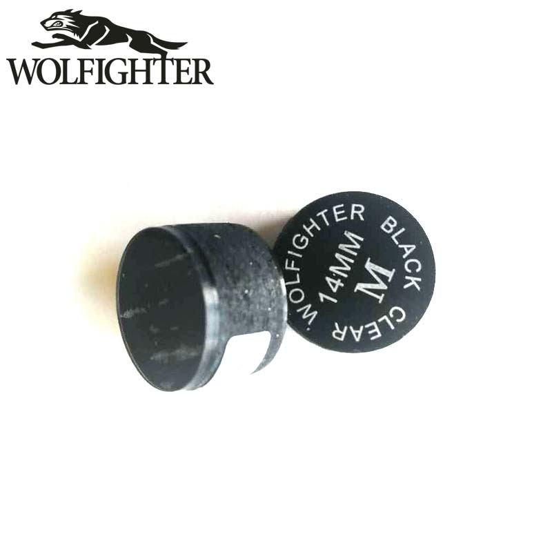 Una pieza WOLFIGHTER negro claro punta para taco de billar 14mm S M H