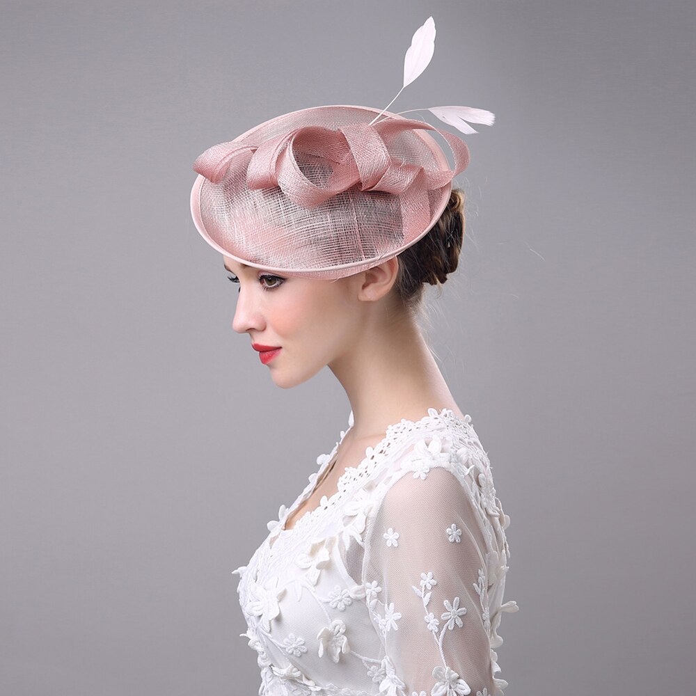 Chapeaux de mariée Vintage, filets de mariée, accessoires de mariage, cache-oiseaux rose pour mariage,