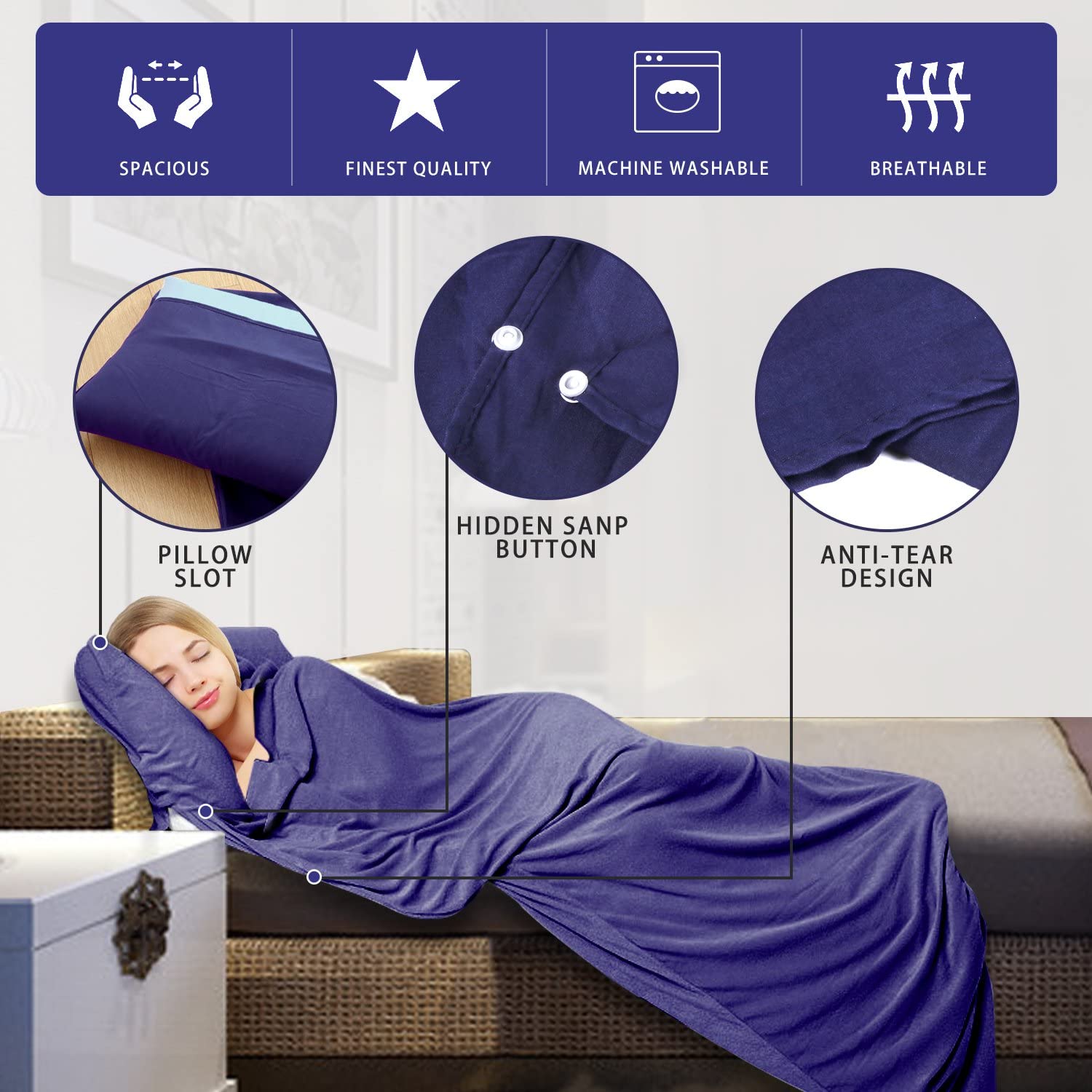 Sovepose liner super let enkelt / dobbelt person sovepose til camping vandrehotel bærbar med kompression