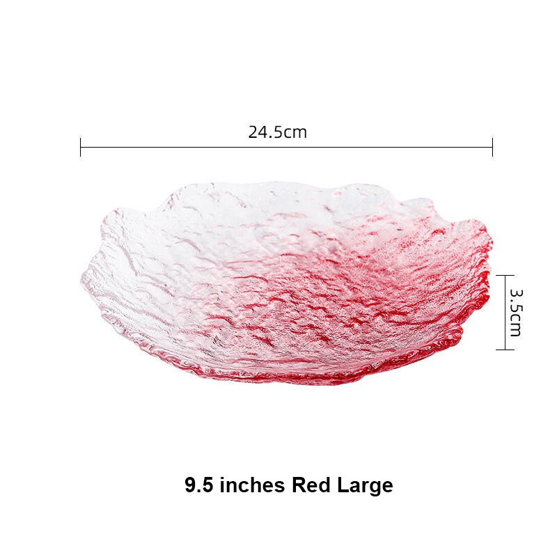 Salad Plates Glass Food Dishes For Serving Dinner Dessert Full Plate Sets Cake Dinnerware Tray Kitchen Eco-friendly Tableware: Large Red