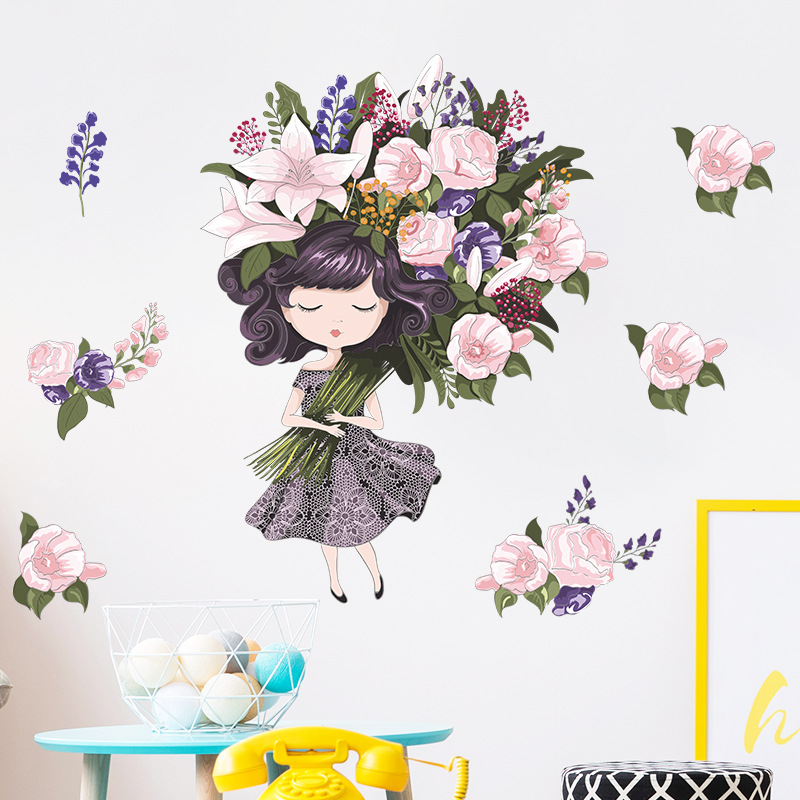 Kids Room Wall Decor Flower Children's Room Wallpaper Wall Stickers Girls Room Decor for Baby Wall Sticker Princess for Girls