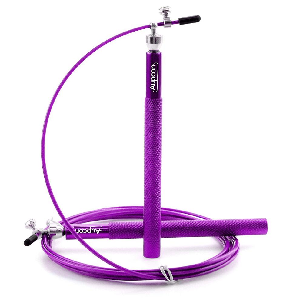 Cuerda de saltar para Crossfit, cuerda de velocidad para MMA, boxeo, Fitness, entrenamiento de salto: Morado
