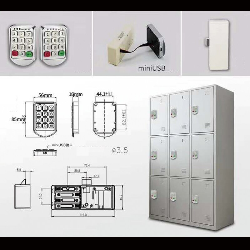 Panel Digital Electronic Intelligent Password Keypad Number Cabinet Door Code Lock Fechadura Digital Smart Lock