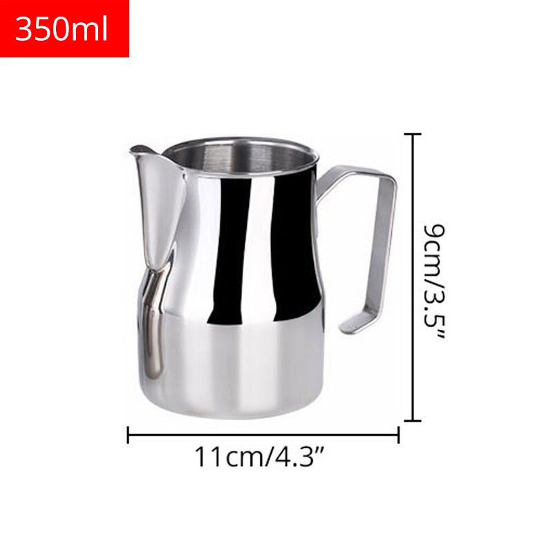 350-750ml Milk Frothing Pitcher, Stainless Steel Milk Jugs With Rounded Spout Kitchen tool coffee milk froth pot: 350ml