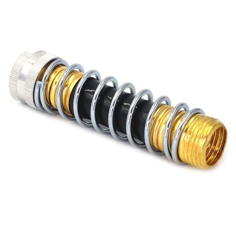 3/4" Threaded Garden Faucet Hose Coil Spring Protector Brass Faucet Hoses Coupling Adapter Prevent Pipe Bending