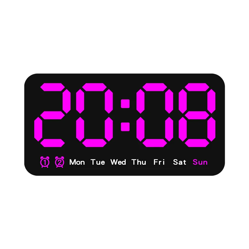 Elektronische Wanduhr Temperatur Datum Anzeige Tisch uhr Zauberstab Montage digitale LED-Wecker für zu Hause 12/24h Sprach steuerung: verrotten