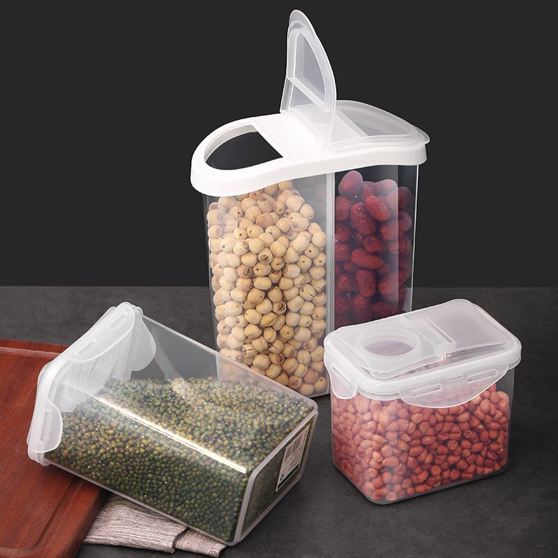 AMINNO Cereal Storage Container Plastic Cereal Dispenser Kitchen Dry Food Storage Container Oat Dispenser BPA-Free Box
