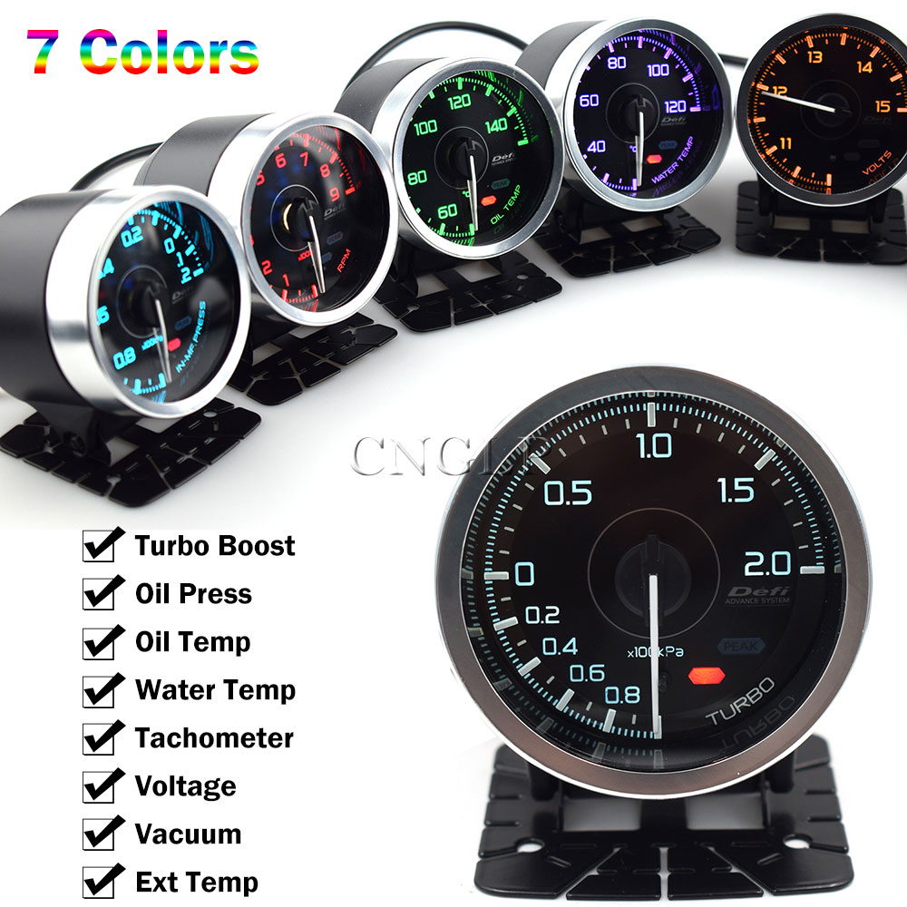 DF Meter 2.5inch 7 Colors Defi Advance A1 Gauges Water Temp Oil Temp Turbo Boost Oil Pressure Ext Temp Vacuum Gauge