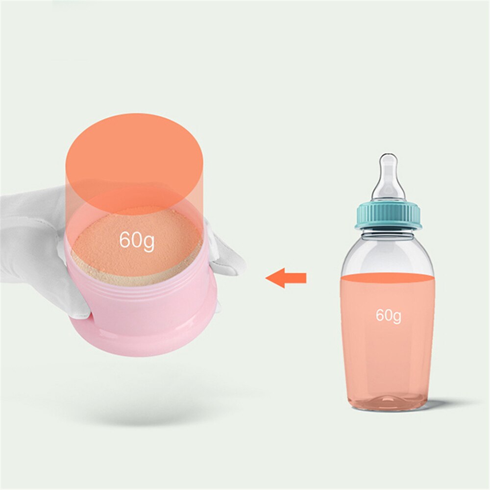 Infant formula dispenser toddler snack outdoor 4-layer stackable food container portable