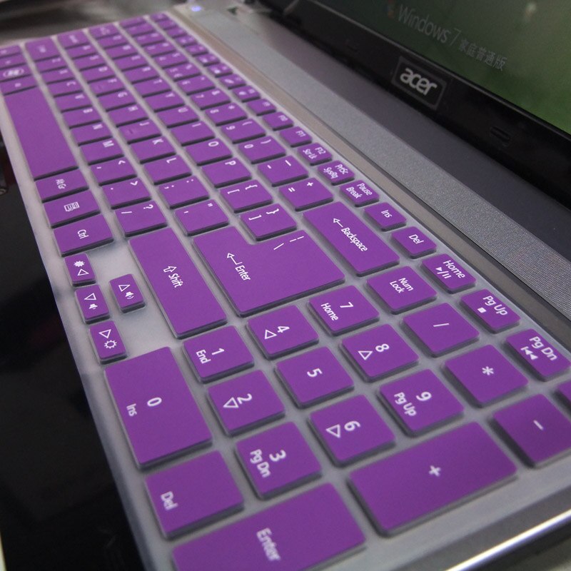Laptop Keyboard Cover for Acer Aspire E 15 - Ultra-thin Silicone Protector - Waterproof & Dustproof: Purple