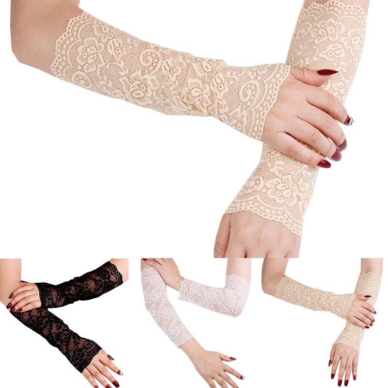 Manga de encaje de malla delgada, Mangas de Anti UV de verano para mujer, Mangas de brazo de conducción de ciclismo para protección solar, calentadores de brazo transpirables