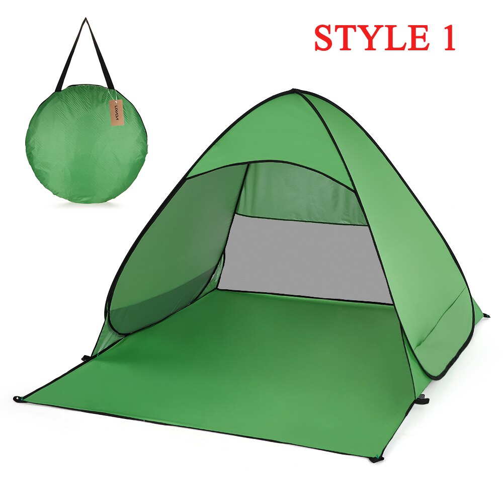 Lixada Automatico Tenda Protezione UV Outdoor Tenda Da Campeggio Istantanea Pop Up Tenda Della Spiaggia Leggero Ripari Per Il Sole Tende Cabana Tenda: style 1 green