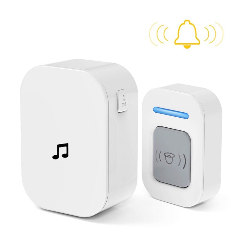 Wireless Doorbell 5 Volume Levels Led Flash Door Bell For Home,Classroom,Bedroom,Office Etc.Eu Plug