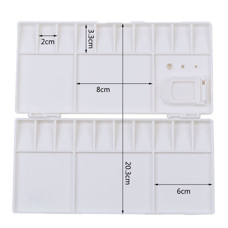 Paleta de pinturas plegable de 25 rejillas, bandeja de plástico para pintura al óleo, paleta de pinturas acuarela, caja para Gouache, pintura acrílica, suministros de arte para dibujo