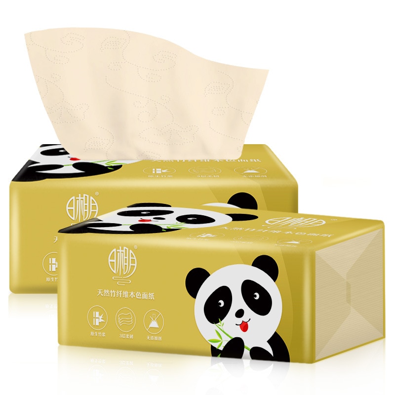 Papel higiénico de bambú sin blanquear, 6 paquetes, hipoalergénico, para cocina, inodoro bombeo, con caja