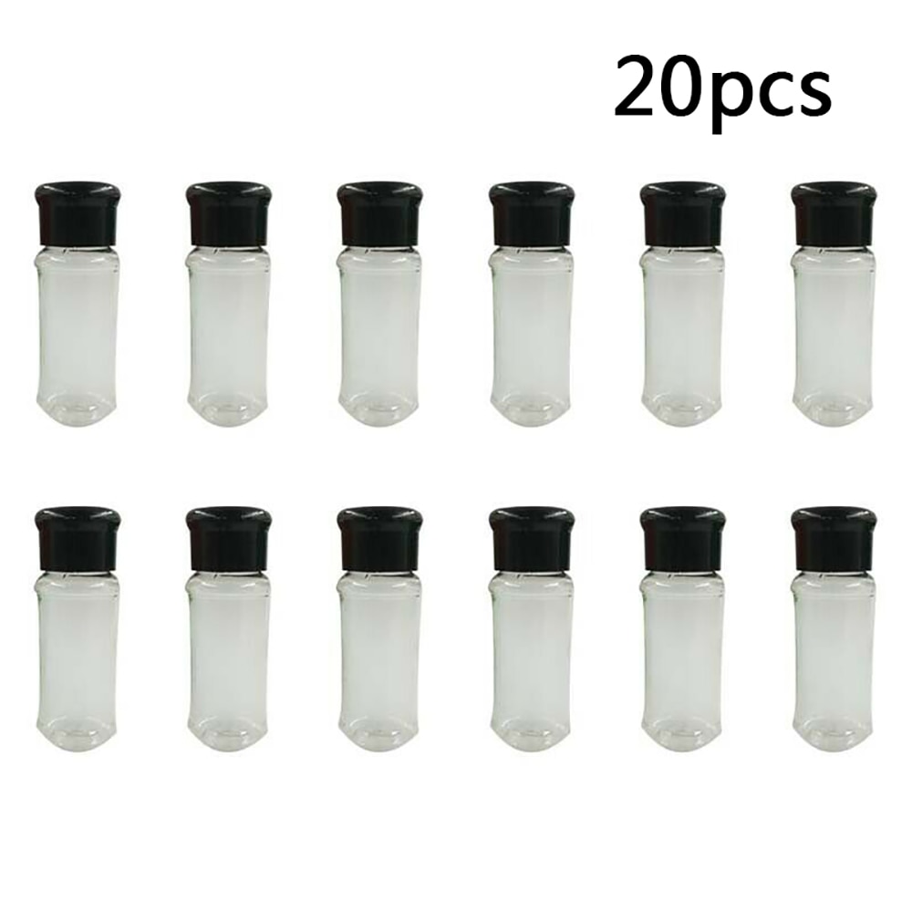 20 stk plast krydder salt pepper shakers krydder krukke grill krydder oppbevaringsflaske kjøkkenutstyr