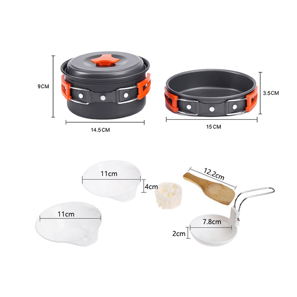 Protable Outdoor cookware Camping cookware set camping tableware cooking set travel tableware Cutlery Utensils Hiking Picnic Set