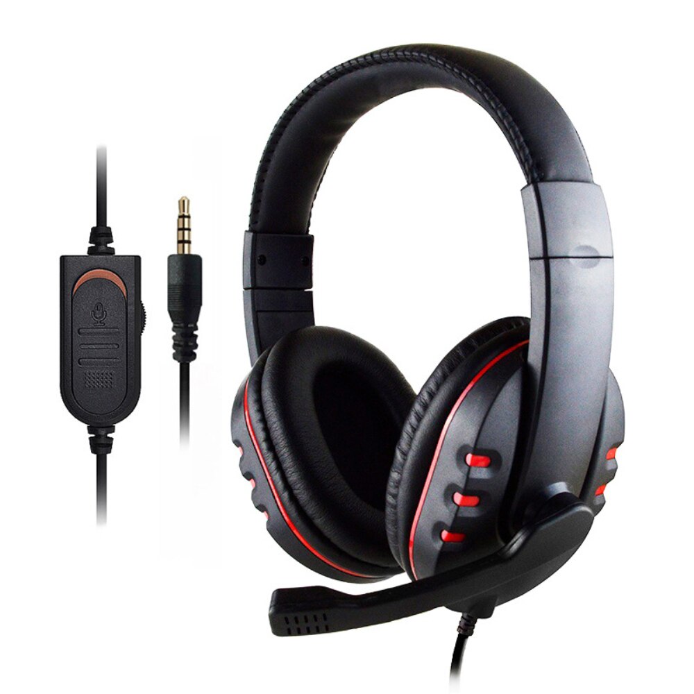 Gaming headset för xbox one  ps4 nintendo switch pc mac 3.5mm gamer hörlurar med mikrofon stereo brusisolering hörlurar: Röd