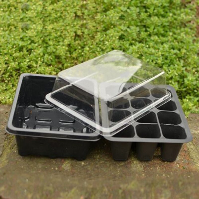 12 Hole Seedling Box Seed Starter Tray Starting Plant Propagation Cloning Tray