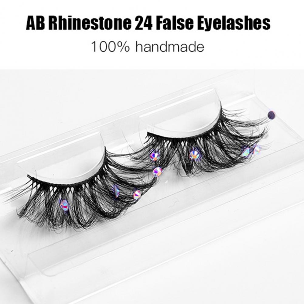 Echo-beauty 3D Mink False Eyelashes Extending Rhinestone Long Wispy Natural False Lashes Mixed Color for Female Daily Make-up