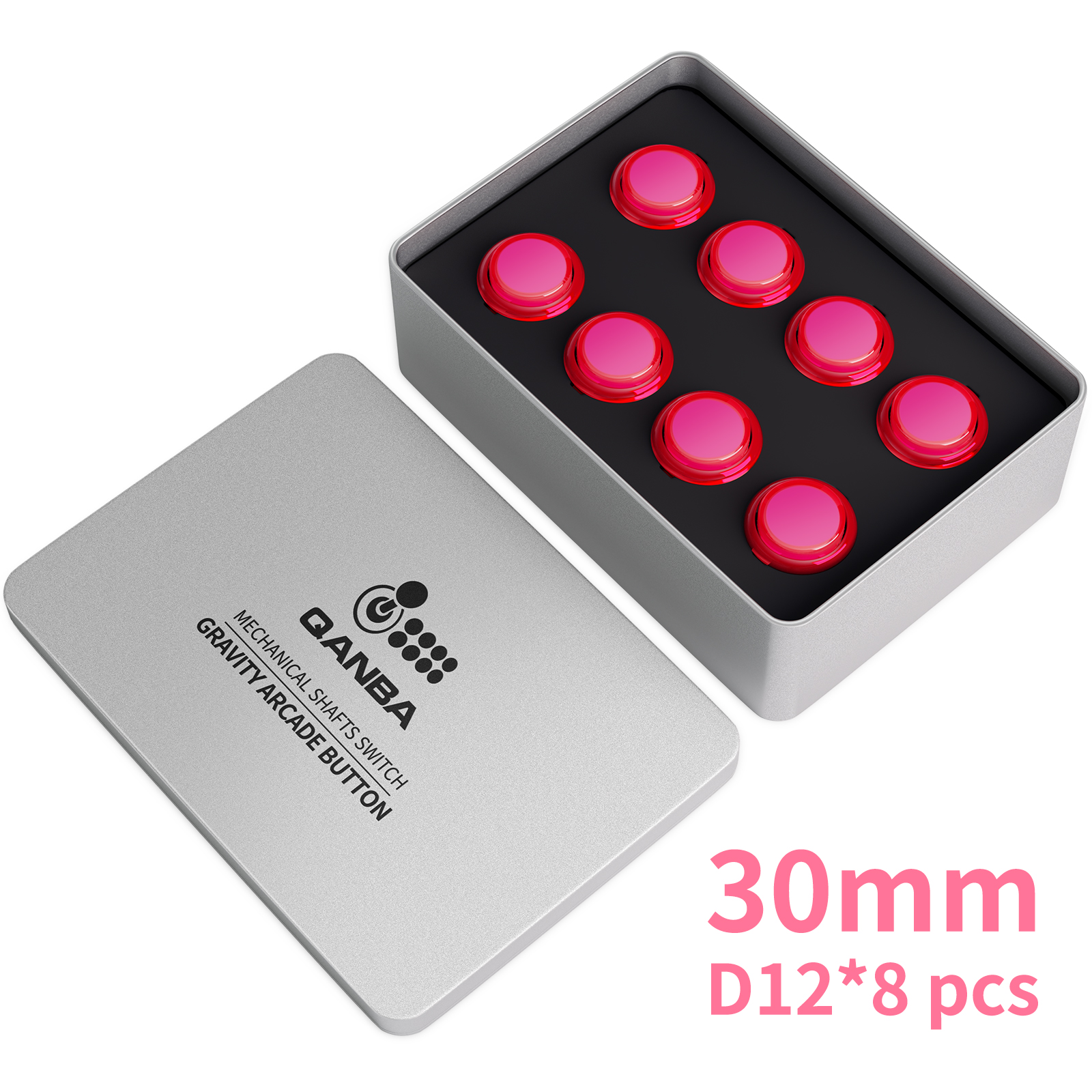 Qanba Gravity KS Mechanische Wellen Silent Pushbutton 24mm/30mm Arcade Button Snap-in (Boxed)