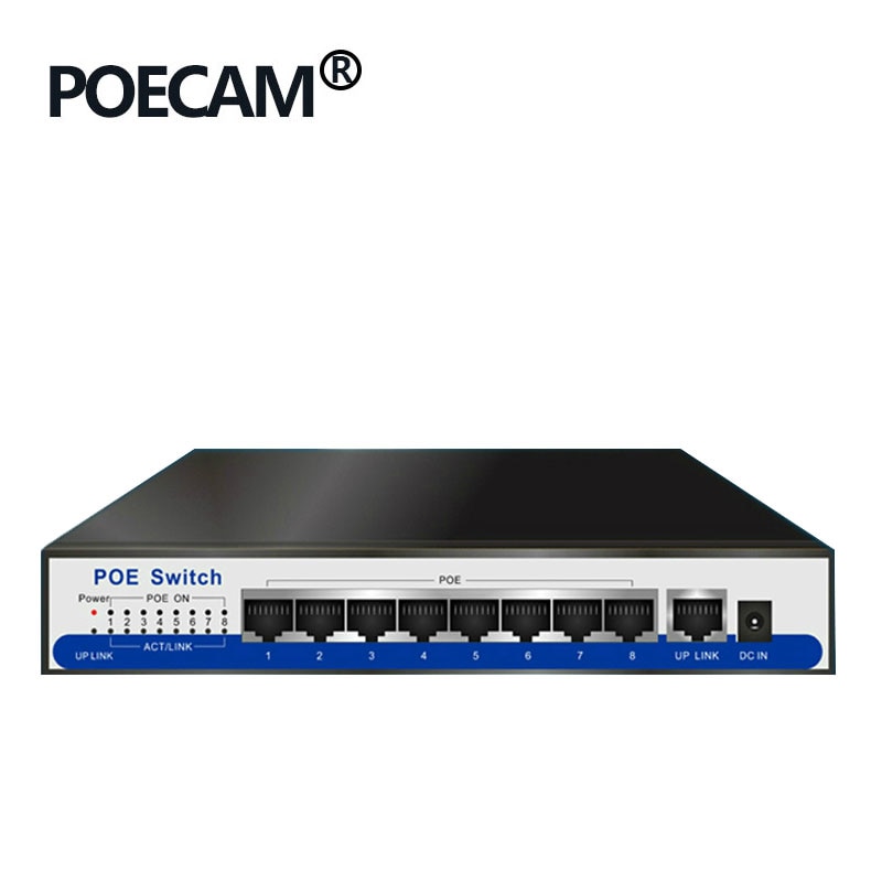 IEEE802.3af POE 8ch 10/100Mbps switch power over ethernet network rj45 lan hub switches poe 8 port supply cctv ip cameras