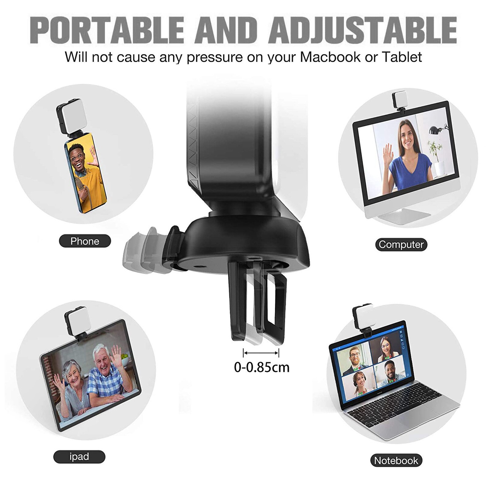 Video Conferencing Flash Light Mobile Phone Camera Universal Computer Live Camera Light Adjustable Brightness And Scrolling