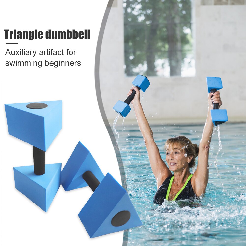 Haltère à flotteur d'eau triangulaire, 2 pièces, pour piscine, exercice aquatique