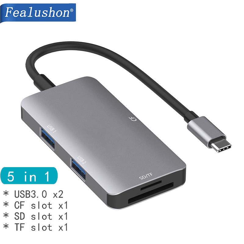 Docking Station met Type C Plug HDMI VGA USB Power Levering Hub voor Laptop Macbook Pro HP DELL Oppervlak Lenovo samsung Dock: 5in1 READER MODE