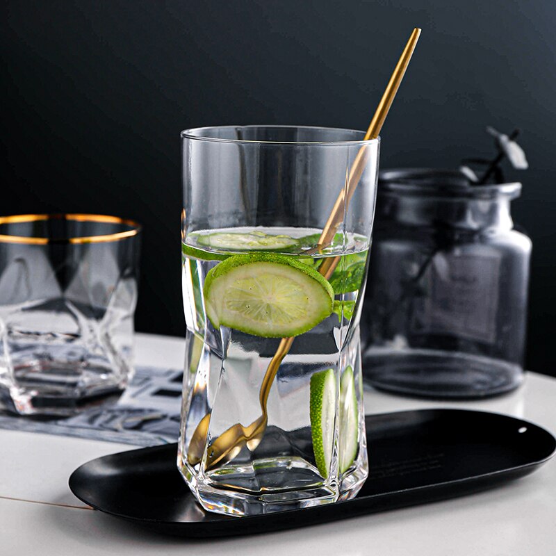 Nordic Geometry Glass, Whisky Glass, Drinking Glass for Water, Milk, Juice