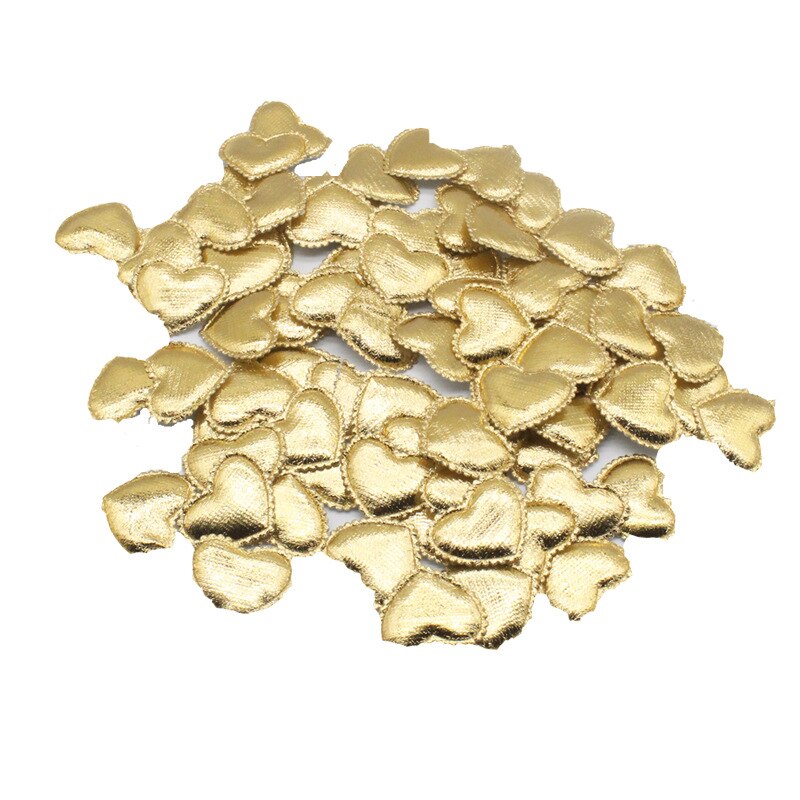 100pcs/bag 2cm Heart Shape Wedding Decorations Sponge Petals Wedding Room Valentine's Day Decoration: Gold