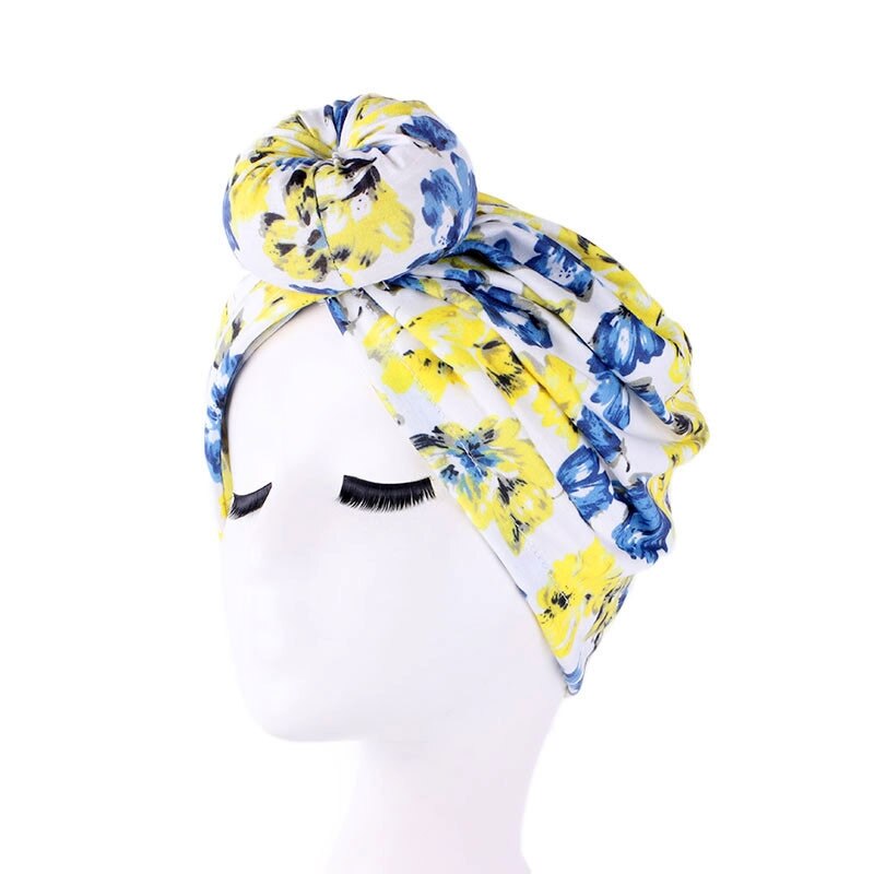 Turban africain en coton avec nœud, Bandana, foulard pour femmes, chapeau à Vortex, bonnet de chimio, accessoires pour cheveux, couvre-chef arabes musulmans