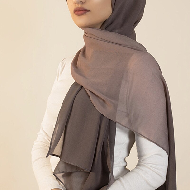 Hijab en mousseline de soie imprimé, foulard en mousseline de soie délavé et perlé, long foulard malaisien, foulard musulman, couleurs unies, pour femmes