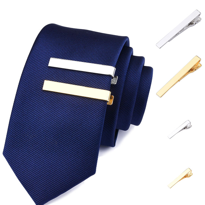 Neue Krawatte Clip Stil Krawatte Männer Metall Gold Silber Farbe Einfache Bar Schließe Praktische Bowtie Verschluss Krawatte Stift für herren