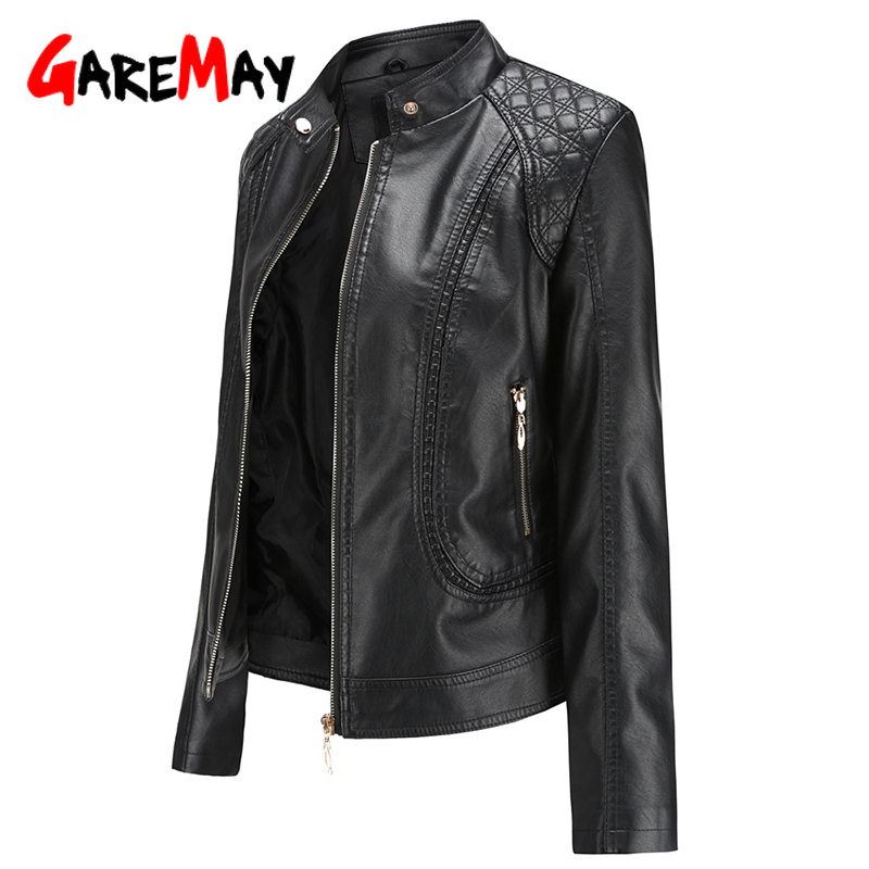 Garemay Faux Leren Jas Vrouwen Lange Mouw Pu Herfst Winter Vrouwelijke Plus Size Korte Leren Jas Voor Vrouwen