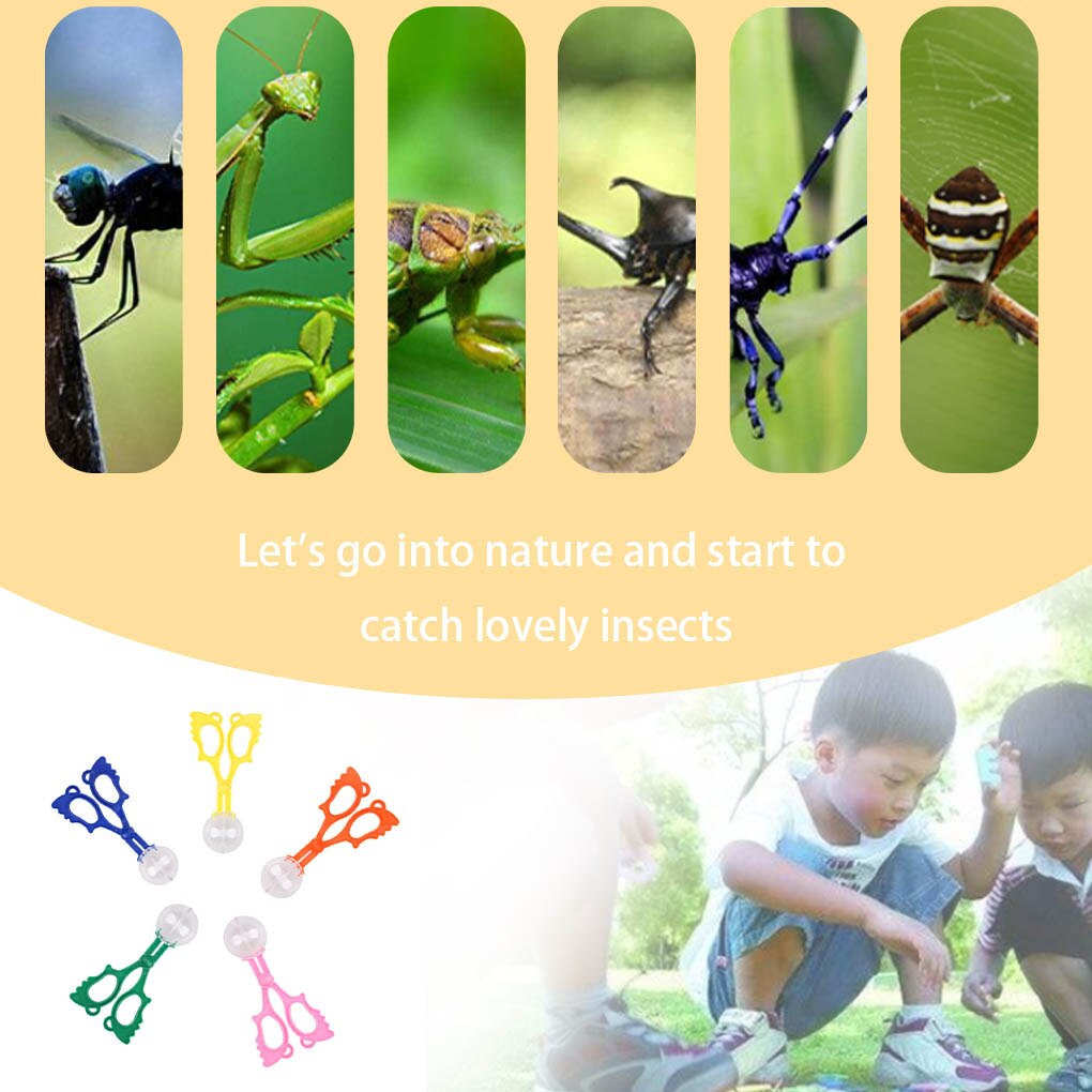 5pcs Bug Insect Catcher Scissors Handy Scoopers Clamp Plastic Tongs Tweezer Children Toy Set