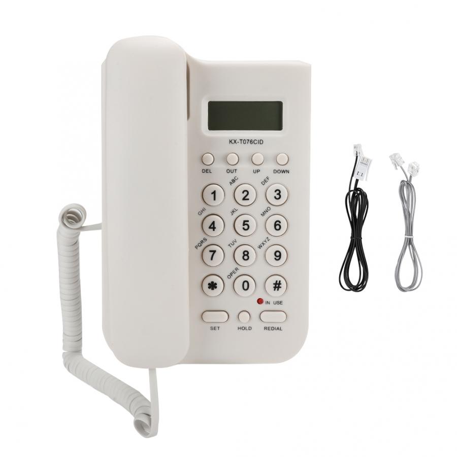 Kxt076 telefone celular com identificação, para chamadas sem uso das mãos, com som claro, redução de ruído, para casa, escritório, hotel, inglês: Branco