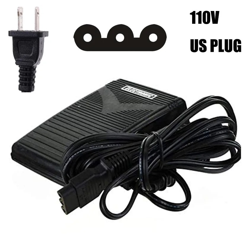 Foot Control Pedal Sewing Machine Part033770217 JANOME 644D 734D VIKING HUSKYSTAR Connector LEAD CORD H003825-220Speed Adjustor: US PLUG