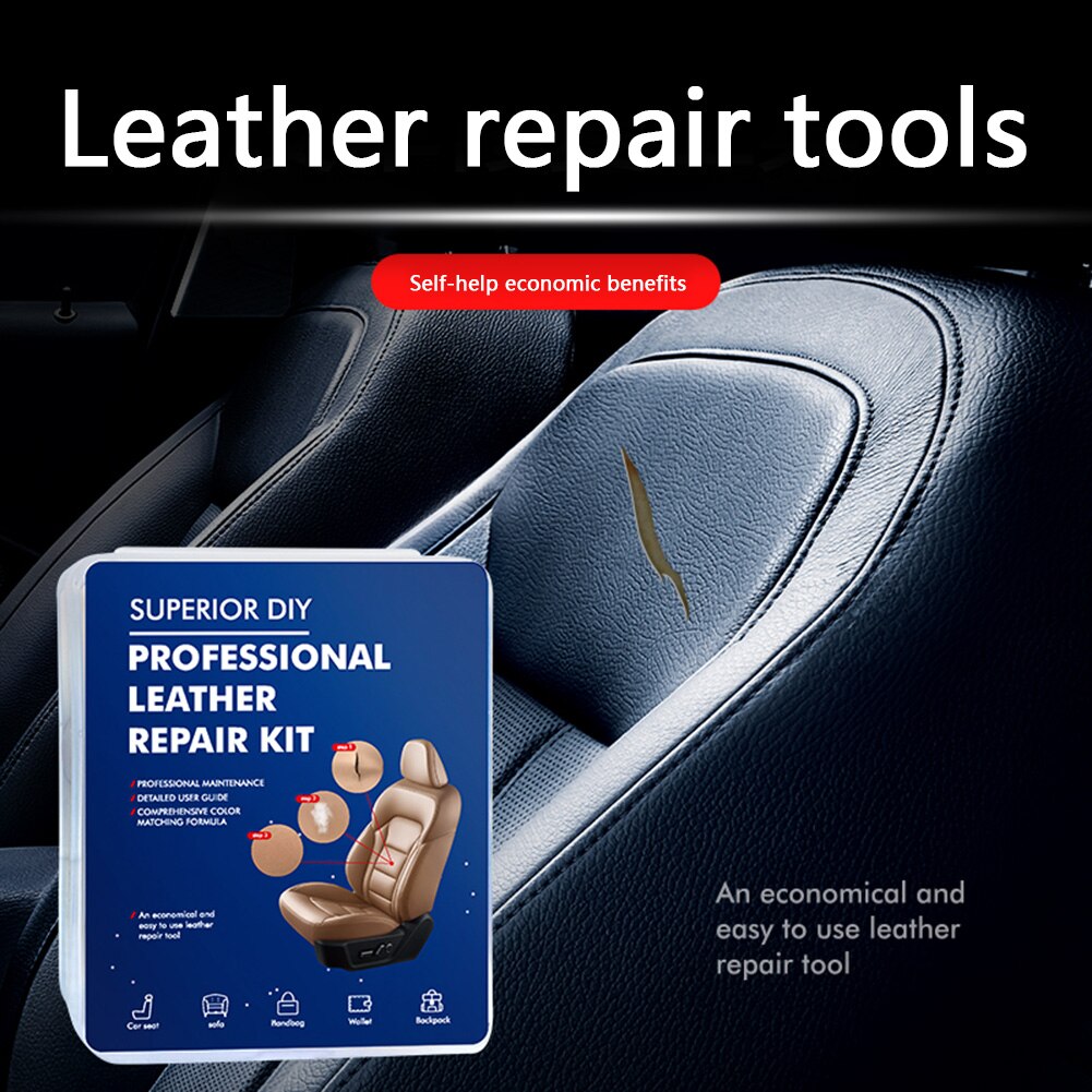 Car Seat Sofa No Heat Leather Vinyl Repair Kit for Car Leather Seat Bag Rips Gouges Repair Cream Retreading Refurbish Repair Too